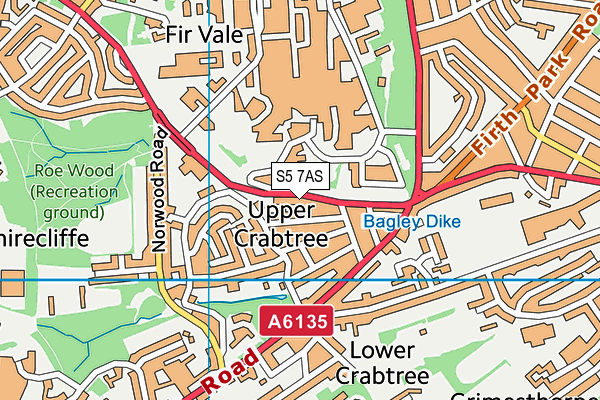 S5 7AS map - OS VectorMap District (Ordnance Survey)