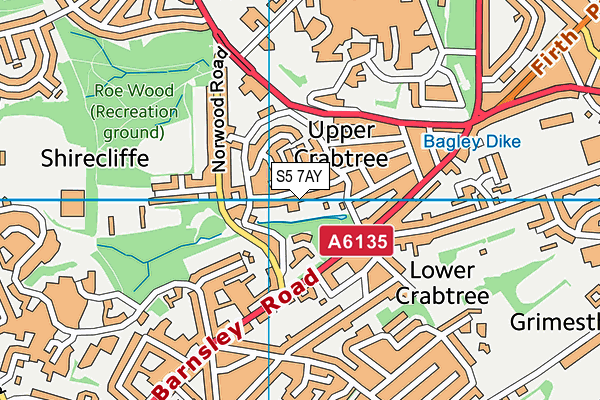 S5 7AY map - OS VectorMap District (Ordnance Survey)