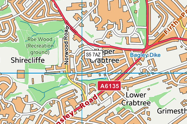 S5 7AZ map - OS VectorMap District (Ordnance Survey)