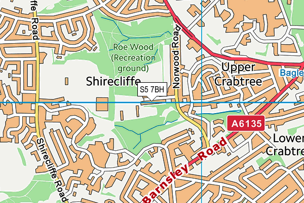 S5 7BH map - OS VectorMap District (Ordnance Survey)