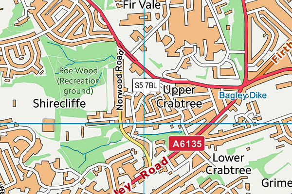 S5 7BL map - OS VectorMap District (Ordnance Survey)