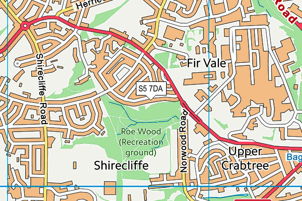 S5 7DA map - OS VectorMap District (Ordnance Survey)