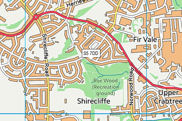 S5 7DD map - OS VectorMap District (Ordnance Survey)