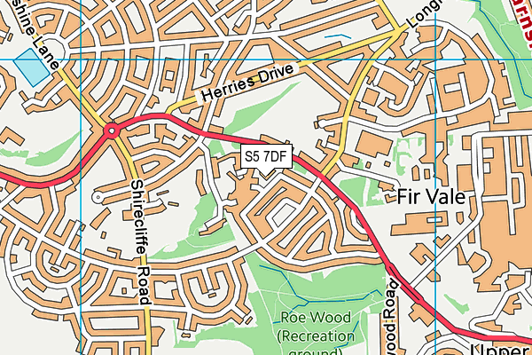 S5 7DF map - OS VectorMap District (Ordnance Survey)