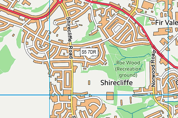 S5 7DR map - OS VectorMap District (Ordnance Survey)