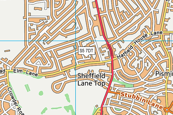 S5 7DT map - OS VectorMap District (Ordnance Survey)
