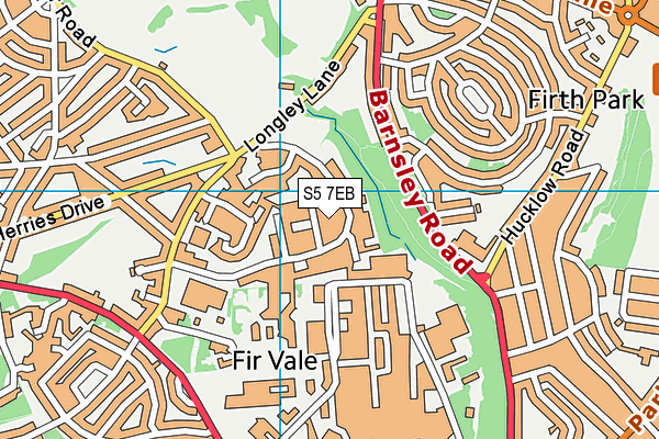 S5 7EB map - OS VectorMap District (Ordnance Survey)