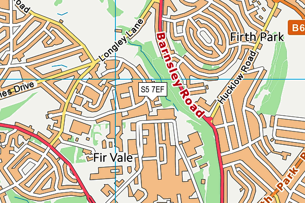 S5 7EF map - OS VectorMap District (Ordnance Survey)