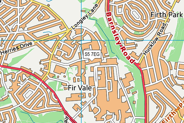 S5 7EG map - OS VectorMap District (Ordnance Survey)