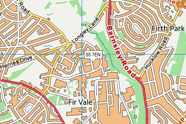 S5 7EN map - OS VectorMap District (Ordnance Survey)