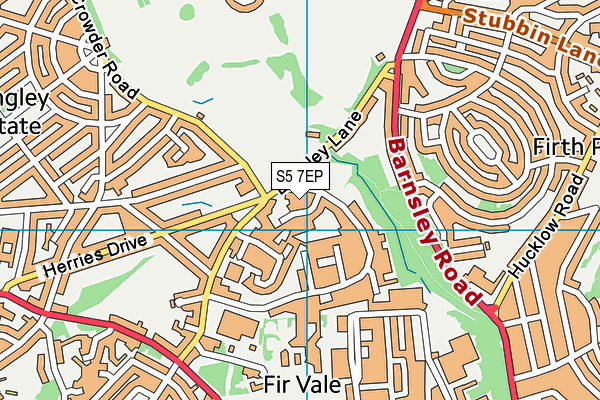 S5 7EP map - OS VectorMap District (Ordnance Survey)