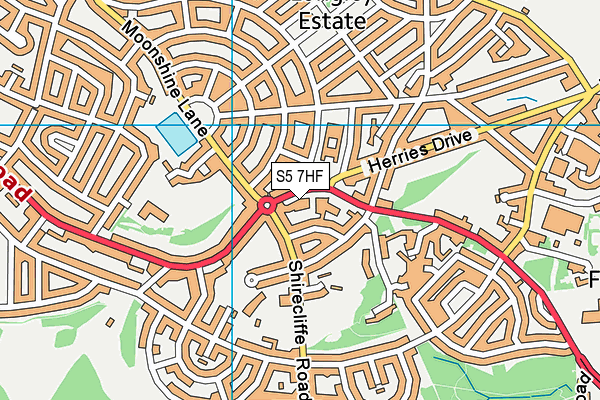 S5 7HF map - OS VectorMap District (Ordnance Survey)