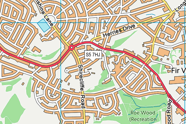 S5 7HJ map - OS VectorMap District (Ordnance Survey)