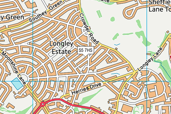 S5 7HS map - OS VectorMap District (Ordnance Survey)