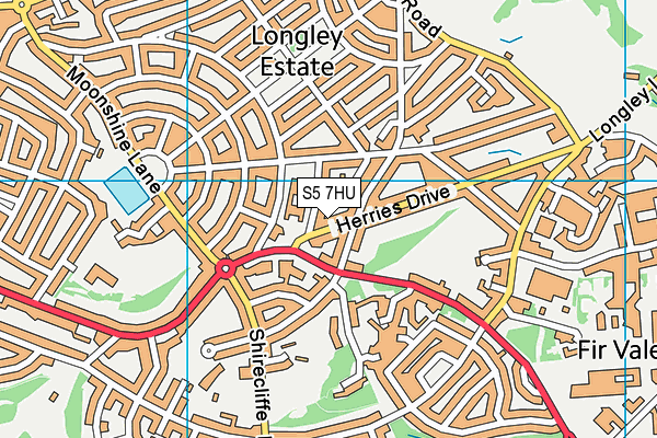 S5 7HU map - OS VectorMap District (Ordnance Survey)