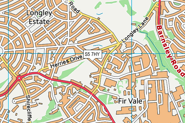 S5 7HY map - OS VectorMap District (Ordnance Survey)