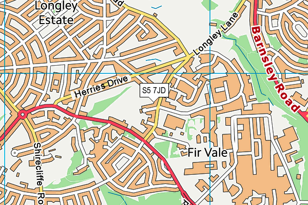 S5 7JD map - OS VectorMap District (Ordnance Survey)