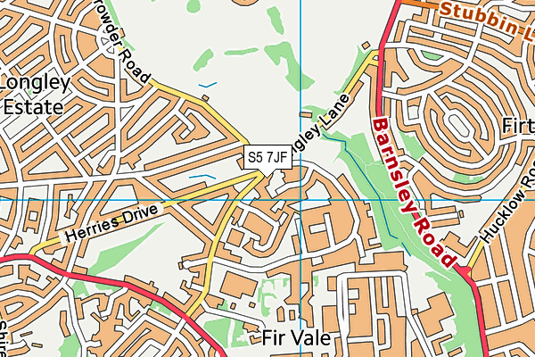 S5 7JF map - OS VectorMap District (Ordnance Survey)