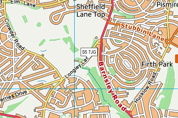 S5 7JG map - OS VectorMap District (Ordnance Survey)