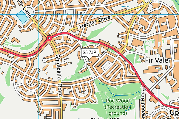 S5 7JP map - OS VectorMap District (Ordnance Survey)