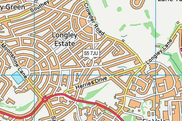 S5 7JU map - OS VectorMap District (Ordnance Survey)