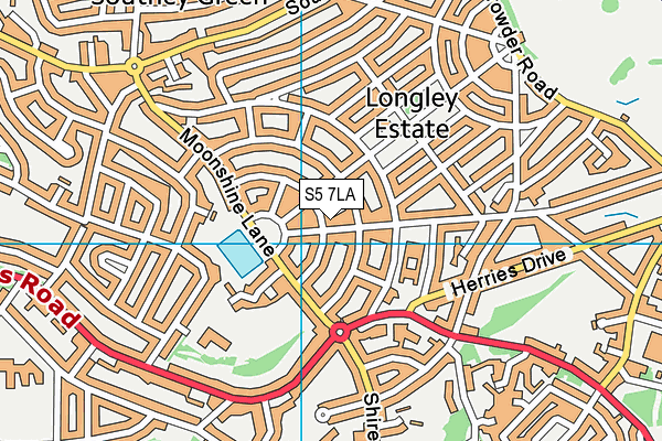 S5 7LA map - OS VectorMap District (Ordnance Survey)