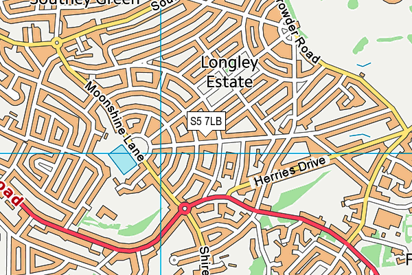 S5 7LB map - OS VectorMap District (Ordnance Survey)