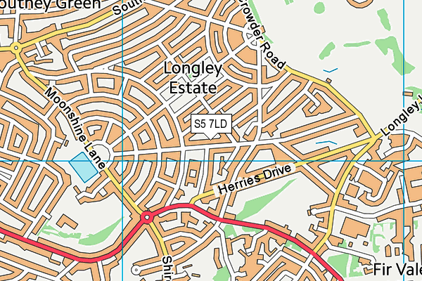 S5 7LD map - OS VectorMap District (Ordnance Survey)