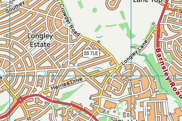 S5 7LE map - OS VectorMap District (Ordnance Survey)