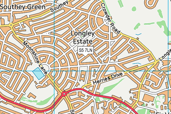 S5 7LN map - OS VectorMap District (Ordnance Survey)