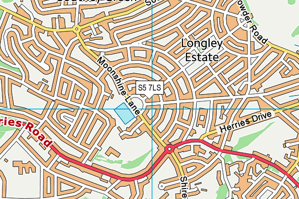 S5 7LS map - OS VectorMap District (Ordnance Survey)