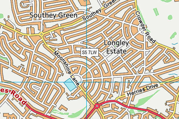 S5 7LW map - OS VectorMap District (Ordnance Survey)