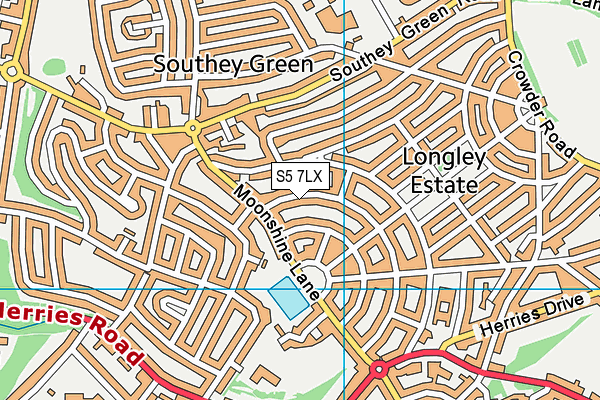 S5 7LX map - OS VectorMap District (Ordnance Survey)