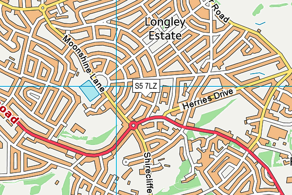 S5 7LZ map - OS VectorMap District (Ordnance Survey)