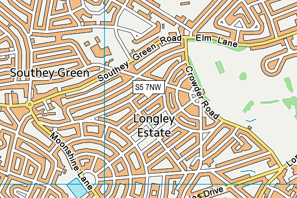 S5 7NW map - OS VectorMap District (Ordnance Survey)