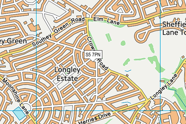 S5 7PN map - OS VectorMap District (Ordnance Survey)