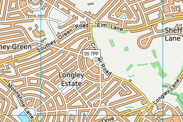 S5 7PP map - OS VectorMap District (Ordnance Survey)