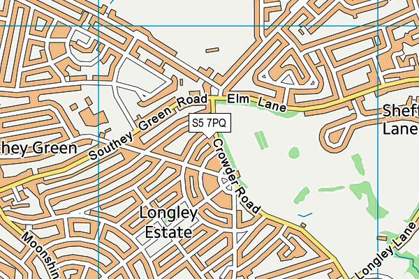 Longley Park map (S5 7PQ) - OS VectorMap District (Ordnance Survey)