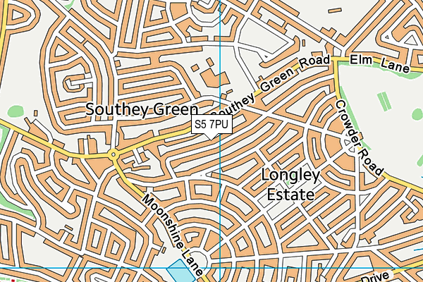 S5 7PU map - OS VectorMap District (Ordnance Survey)