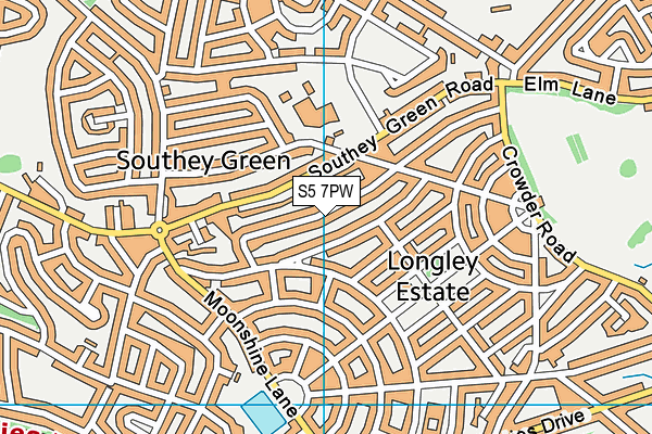 S5 7PW map - OS VectorMap District (Ordnance Survey)