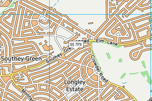 S5 7PX map - OS VectorMap District (Ordnance Survey)