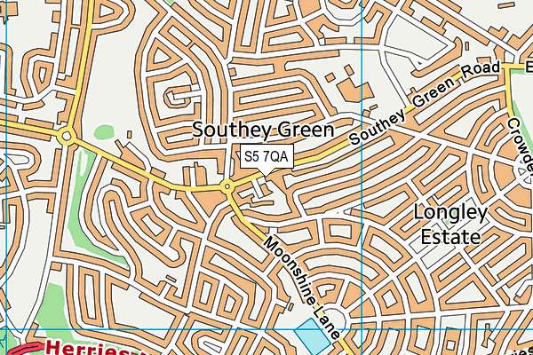 S5 7QA map - OS VectorMap District (Ordnance Survey)
