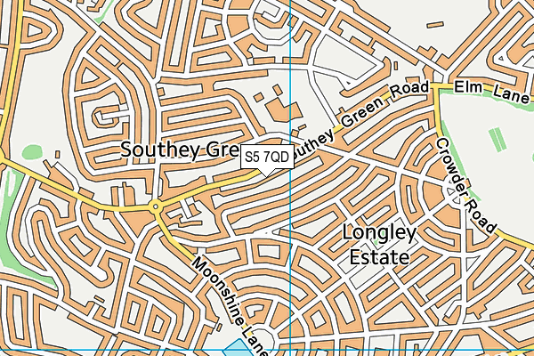 S5 7QD map - OS VectorMap District (Ordnance Survey)