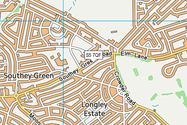 S5 7QF map - OS VectorMap District (Ordnance Survey)