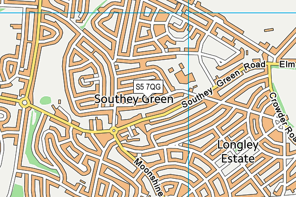 Southey Green Primary School and Nurseries map (S5 7QG) - OS VectorMap District (Ordnance Survey)