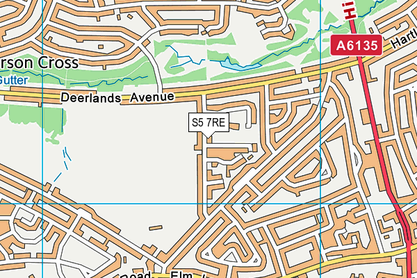 S5 7RE map - OS VectorMap District (Ordnance Survey)