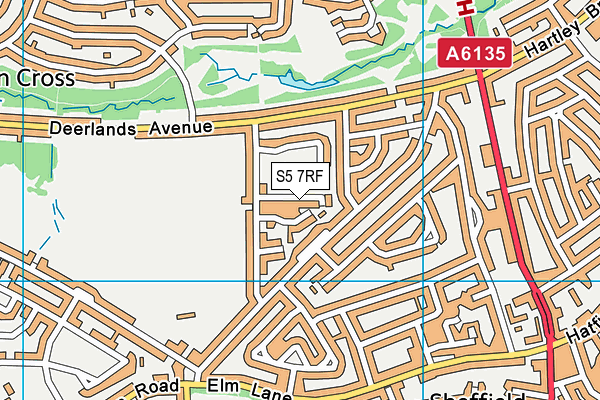 S5 7RF map - OS VectorMap District (Ordnance Survey)