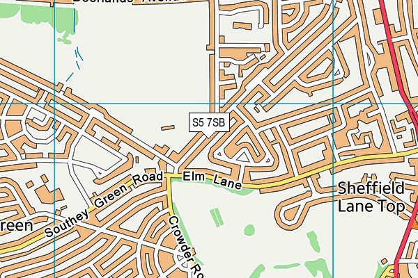 S5 7SB map - OS VectorMap District (Ordnance Survey)