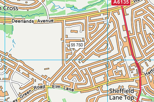 S5 7SD map - OS VectorMap District (Ordnance Survey)