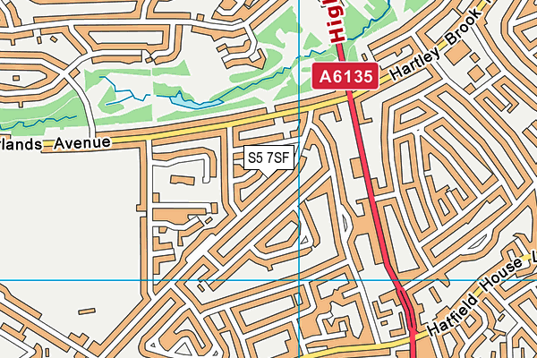 S5 7SF map - OS VectorMap District (Ordnance Survey)